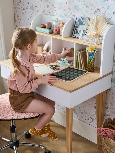 Bureau enfant SCANDI Blanc/bois 7 - vertbaudet enfant 