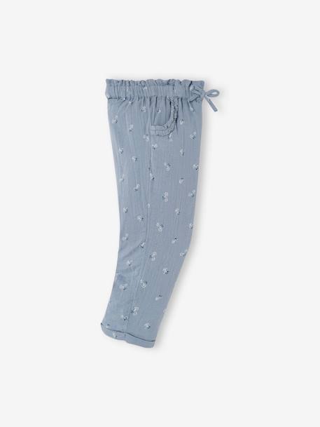 Pantacourt fille en gaze de coton anthracite+bleu+corail 7 - vertbaudet enfant 