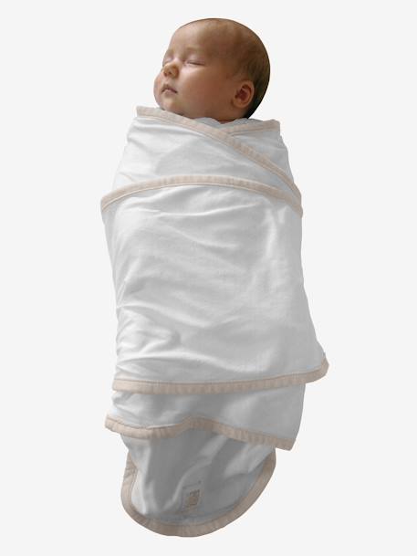 Couverture à emmailloter Miracle blanc/beige 1 - vertbaudet enfant 