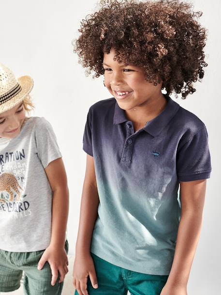 Polo garçon effet dip & dye dark bleu indigo 2 - vertbaudet enfant 