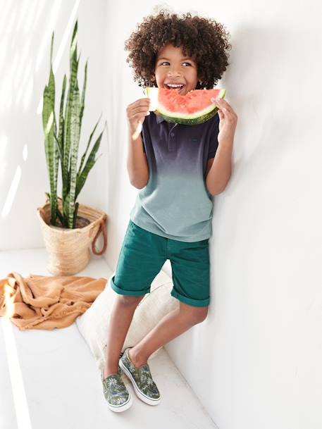 Polo garçon effet dip & dye dark bleu indigo 6 - vertbaudet enfant 