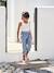 Pantacourt fille en gaze de coton anthracite+bleu+corail 5 - vertbaudet enfant 