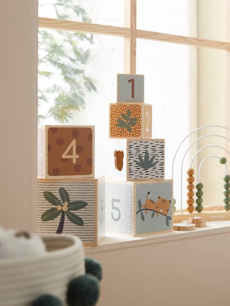 Tour de cubes avec formes à encastrer en bois FSC® Tanzanie 5 - vertbaudet enfant 