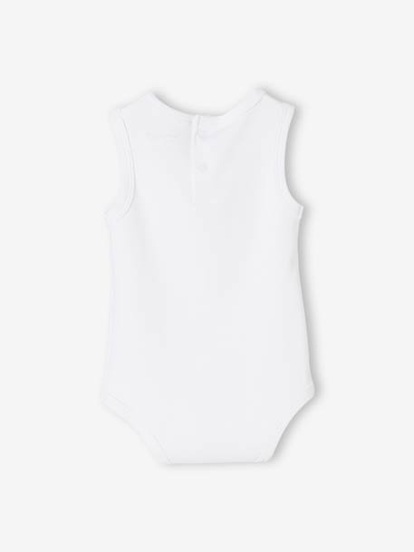 Lot de 5 bodies débardeur bébé en interlock BASICS lot blanc 3 - vertbaudet enfant 