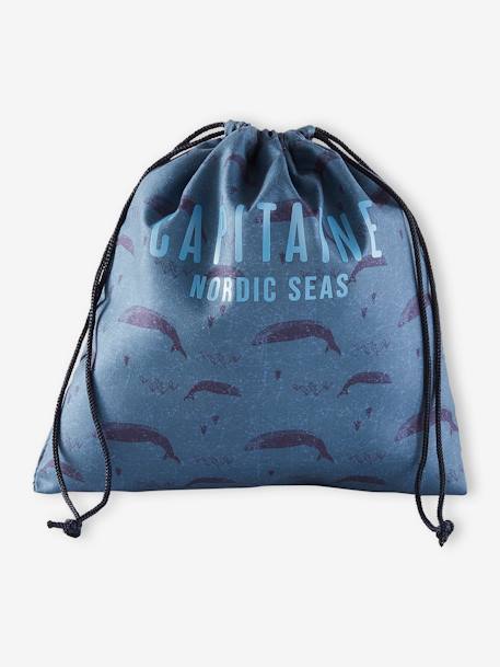 Sac à goûter 'capitaine' motifs baleines garçon bleu ardoise foncé imprimé 2 - vertbaudet enfant 