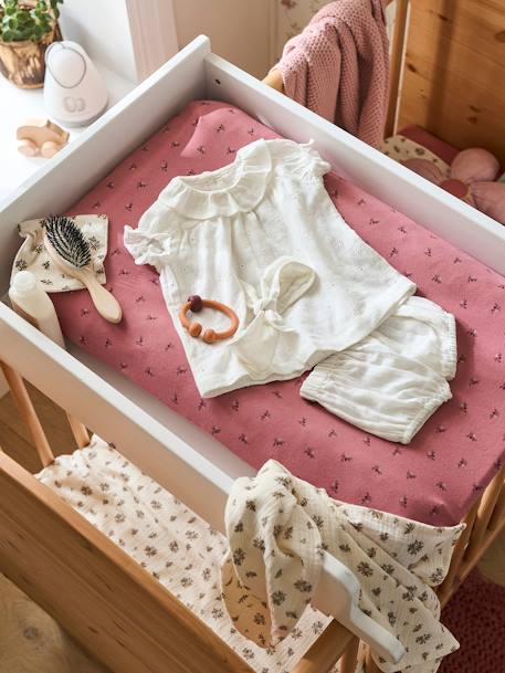 Housse matelas à langer en jersey bois de rose imprimé 4 - vertbaudet enfant 