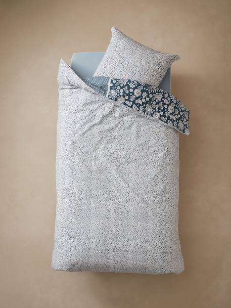 Parure housse de couette + taie d'oreiller enfant CARAVANE marine / écru 14 - vertbaudet enfant 