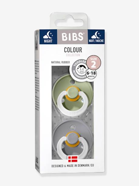 Lot de 2 sucettes-tétines Colour ou Colour Night, taille 2 de 6 à 18 mois Blush Night / Vanilla Night+Iron & baby blue+Vert sauge night / Gris nuage 5 - vertbaudet enfant 