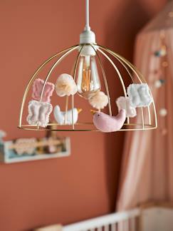 Eau de rose bebe-Linge de maison et décoration-Décoration-Luminaire-Abat-jour pour suspension Cage dorée PAPILLON