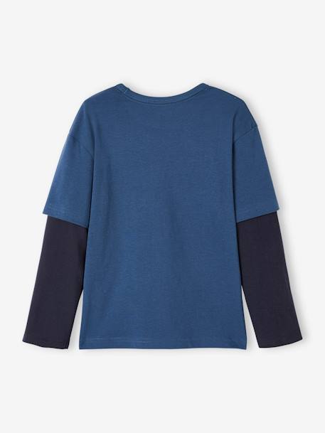 Tee-shirt doubles manches garçon bordeaux+dark bleu ardoise 8 - vertbaudet enfant 