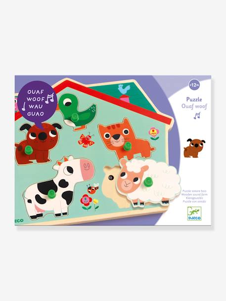 Puzzle Sonore Ouaf Woof - bleu 2 - vertbaudet enfant 