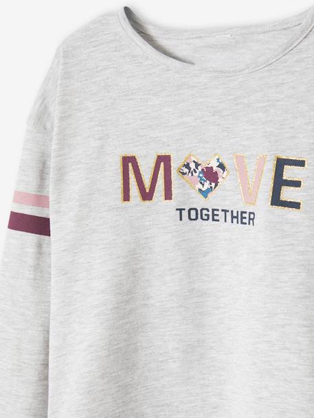 Tee-shirt de sport 'Move together' fille gris clair chine 5 - vertbaudet enfant 