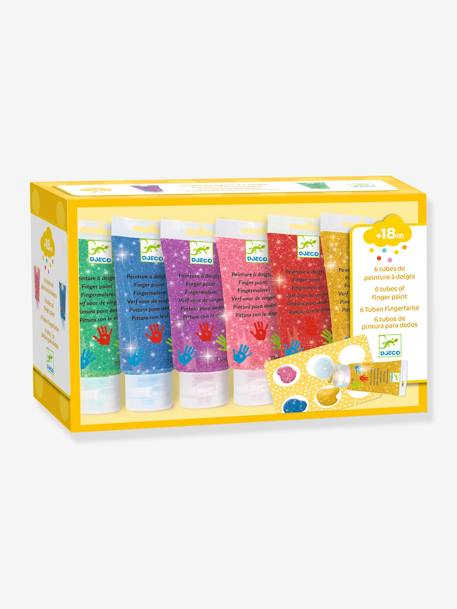 6 Tubes de Peinture à doigts paillettes - jaune 2 - vertbaudet enfant 