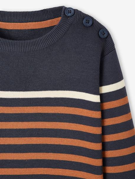 Pull marin garçon écru+Ivoire rayé rouge et marine+MARINE RAYE OCRE+vert 10 - vertbaudet enfant 