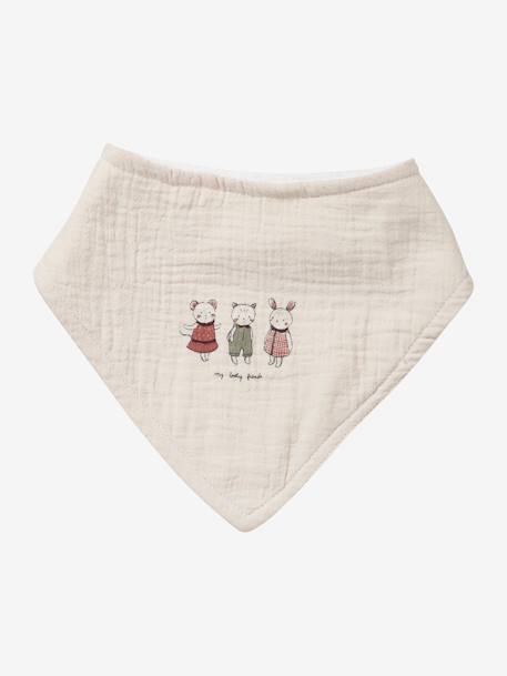 Lot 3 bavoirs bandanas en gaze de coton / éponge Lovely Leo+rose grenier 10 - vertbaudet enfant 