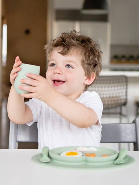Gobelet d'apprentissage avec paille Mini Cup en silicone Rose blush+Vert sauge 8 - vertbaudet enfant 