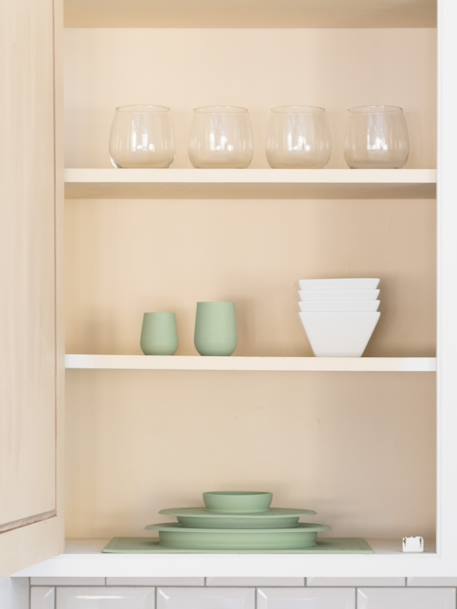 Gobelet d'apprentissage avec paille Mini Cup en silicone Rose blush+Vert sauge 9 - vertbaudet enfant 