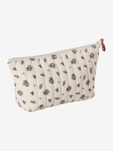 Trousse de toilette enfant en gaze de coton Babylone+bleu grisé+imprimé fleurs grenier+Lovely Leo 15 - vertbaudet enfant 
