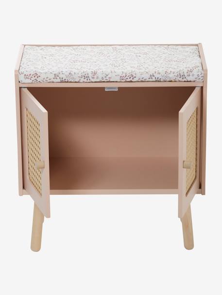 Table à langer cannage et bois FSC® POÉSIE ROSE CLAIR UNI 9 - vertbaudet enfant 