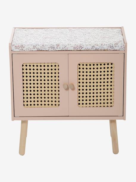 Table à langer cannage et bois FSC® POÉSIE ROSE CLAIR UNI 8 - vertbaudet enfant 