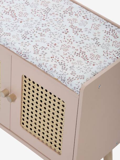 Table à langer cannage et bois FSC® POÉSIE ROSE CLAIR UNI 7 - vertbaudet enfant 