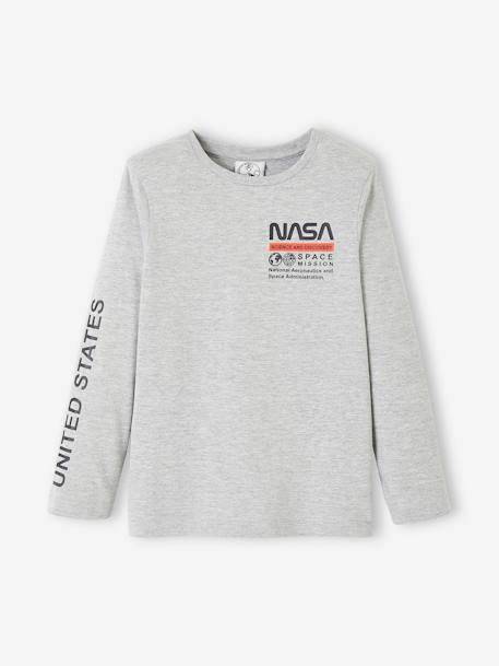 T-shirt manches longues garçon NASA® Gris chiné 1 - vertbaudet enfant 