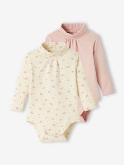 -Lot de 2 bodies manches longues bébé col roulé