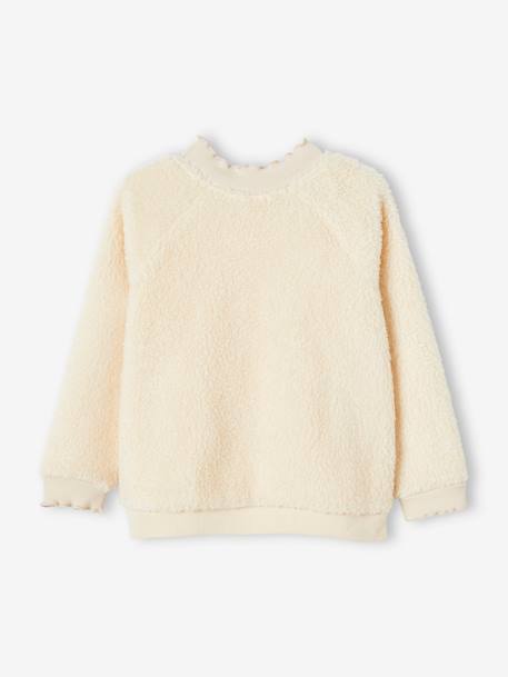 Sweat en sherpa fille finitions fantaisie beige+caramel 4 - vertbaudet enfant 