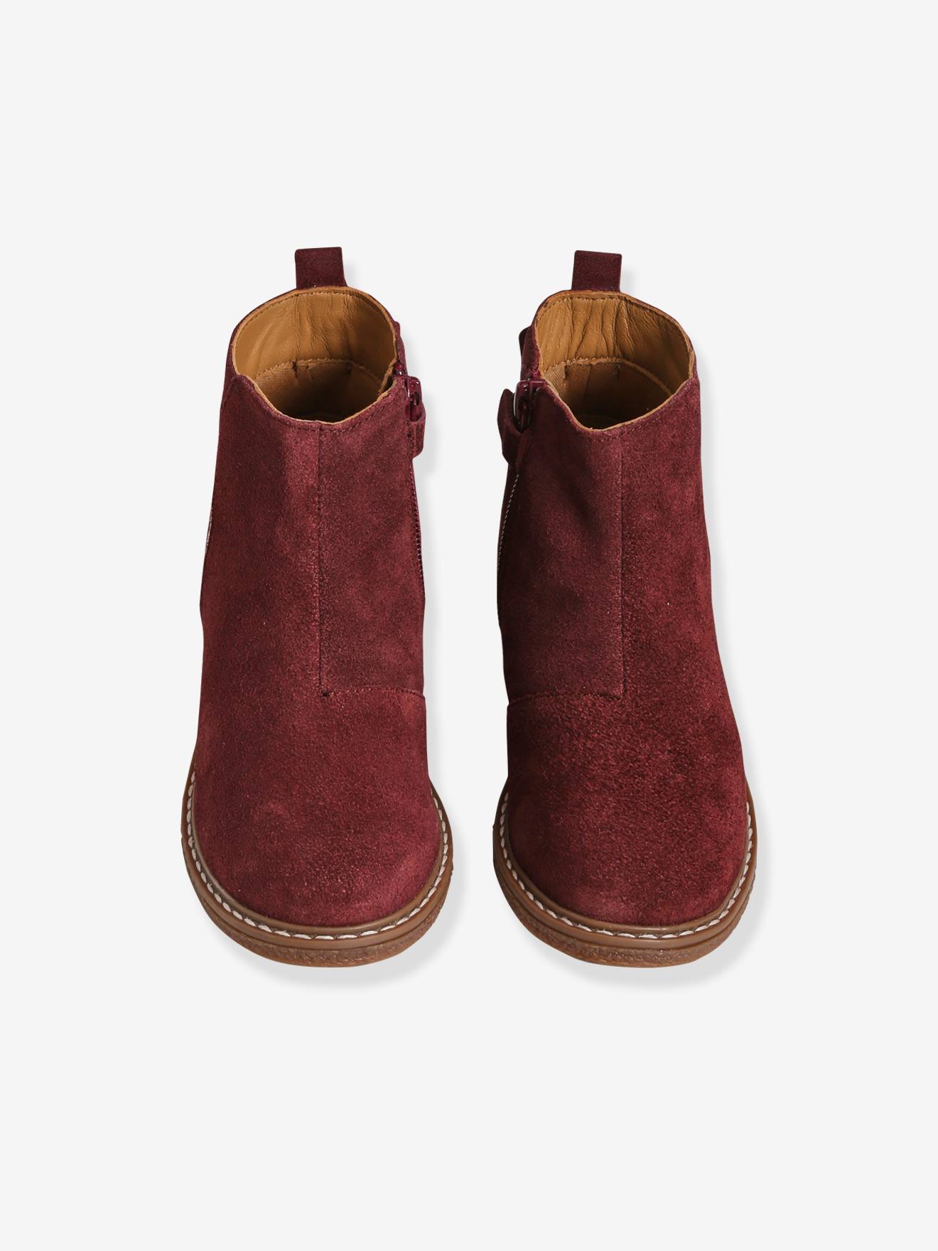 VERTBAUDET Boots à Noeud Cuir Fille Marine 24