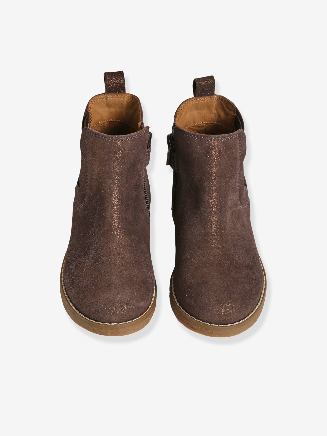 Bottes Fille Cuir VERTBAUDET – Noeud Fantaisie, Fermeture Zippée, Semelle Antidérapante – Confort Et Style