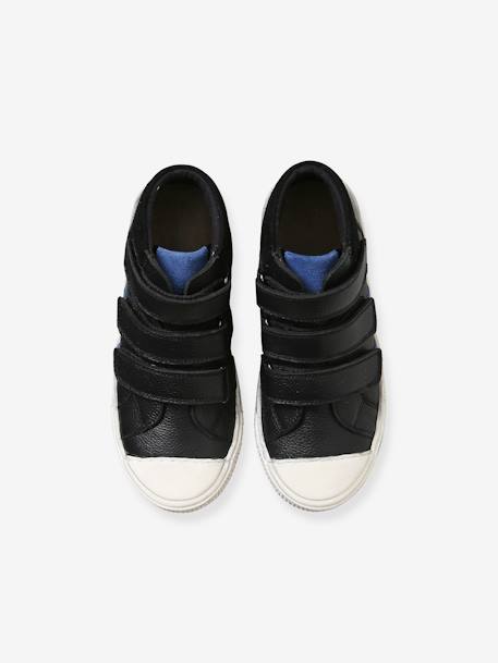 Baskets montantes cuir garçon noir 4 - vertbaudet enfant 