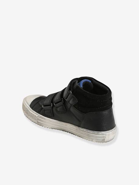 Baskets montantes cuir garçon noir 3 - vertbaudet enfant 
