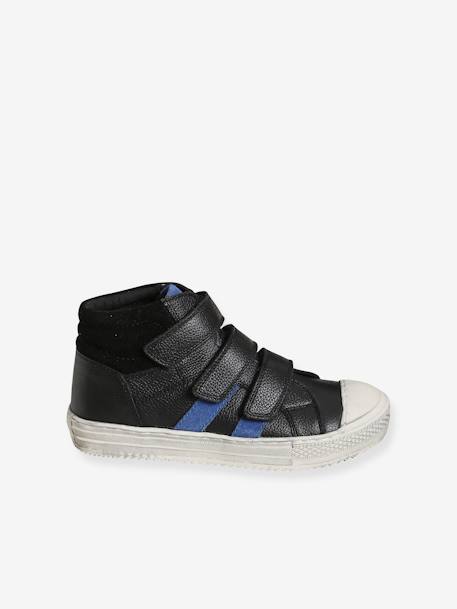 Baskets montantes cuir garçon noir 2 - vertbaudet enfant 