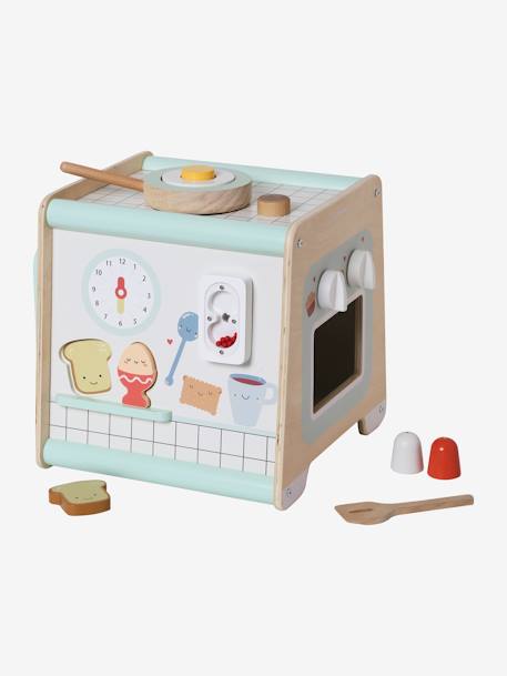 Cube d'activités cuisine en bois FSC® beige 2 - vertbaudet enfant 