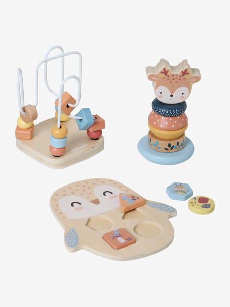 Coffret 3 jeux d'éveil Les amis de la forêt en bois FSC® Les Amis De La Foret 4 - vertbaudet enfant 