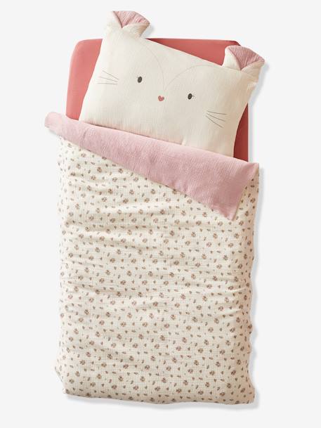 Housse de couette bébé en gaze de coton GRENIER écru / multicolore 1 - vertbaudet enfant 