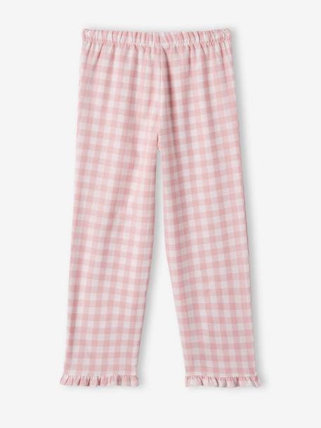 Pyjama fille lapin en jersey et flanelle ROSE CLAIR 3 - vertbaudet enfant 