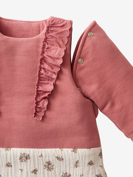 Gigoteuse hiver manches amovibles bi-matière GRENIER bois de rose 5 - vertbaudet enfant 