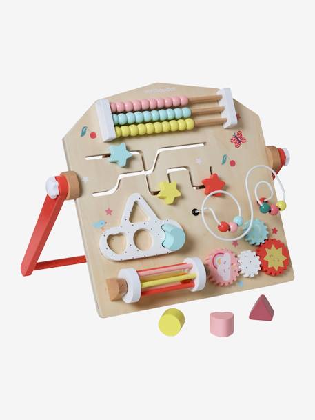 Planche d'activités verticale en bois FSC® beige+multicolore 4 - vertbaudet enfant 