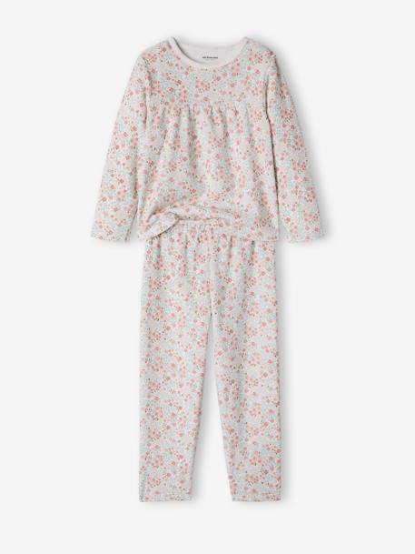 Lot de 2 pyjamas fille fleuris en velours beige 5 - vertbaudet enfant 