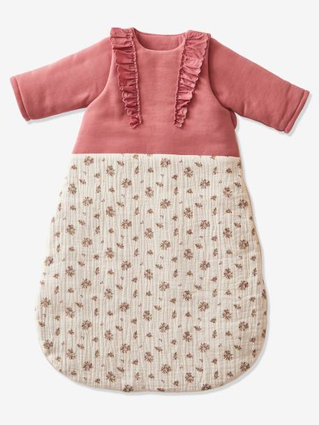 Gigoteuse hiver manches amovibles bi-matière GRENIER bois de rose 1 - vertbaudet enfant 
