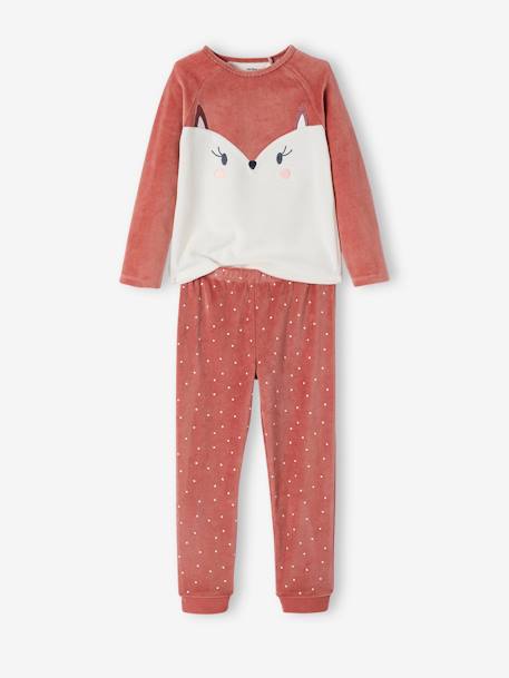 Pyjama fille velours renarde ROSE FONCE 2 - vertbaudet enfant 