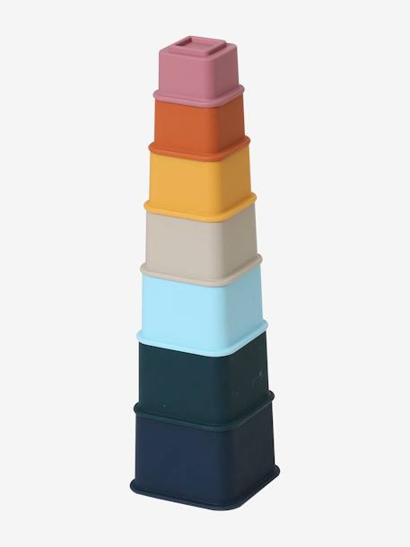 Tour de cubes en silicone multicolor 4 - vertbaudet enfant 