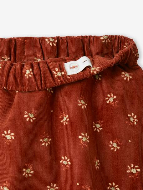 Jupe en velours fille motifs fleurs détails irisés marron imprimé 5 - vertbaudet enfant 