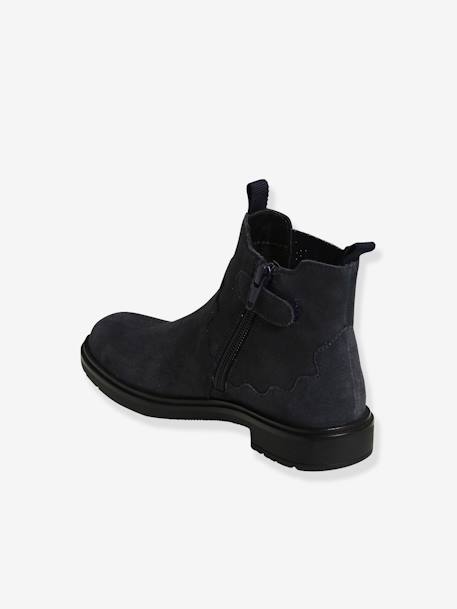 Boots en cuir fille bleu marine+marron 3 - vertbaudet enfant 