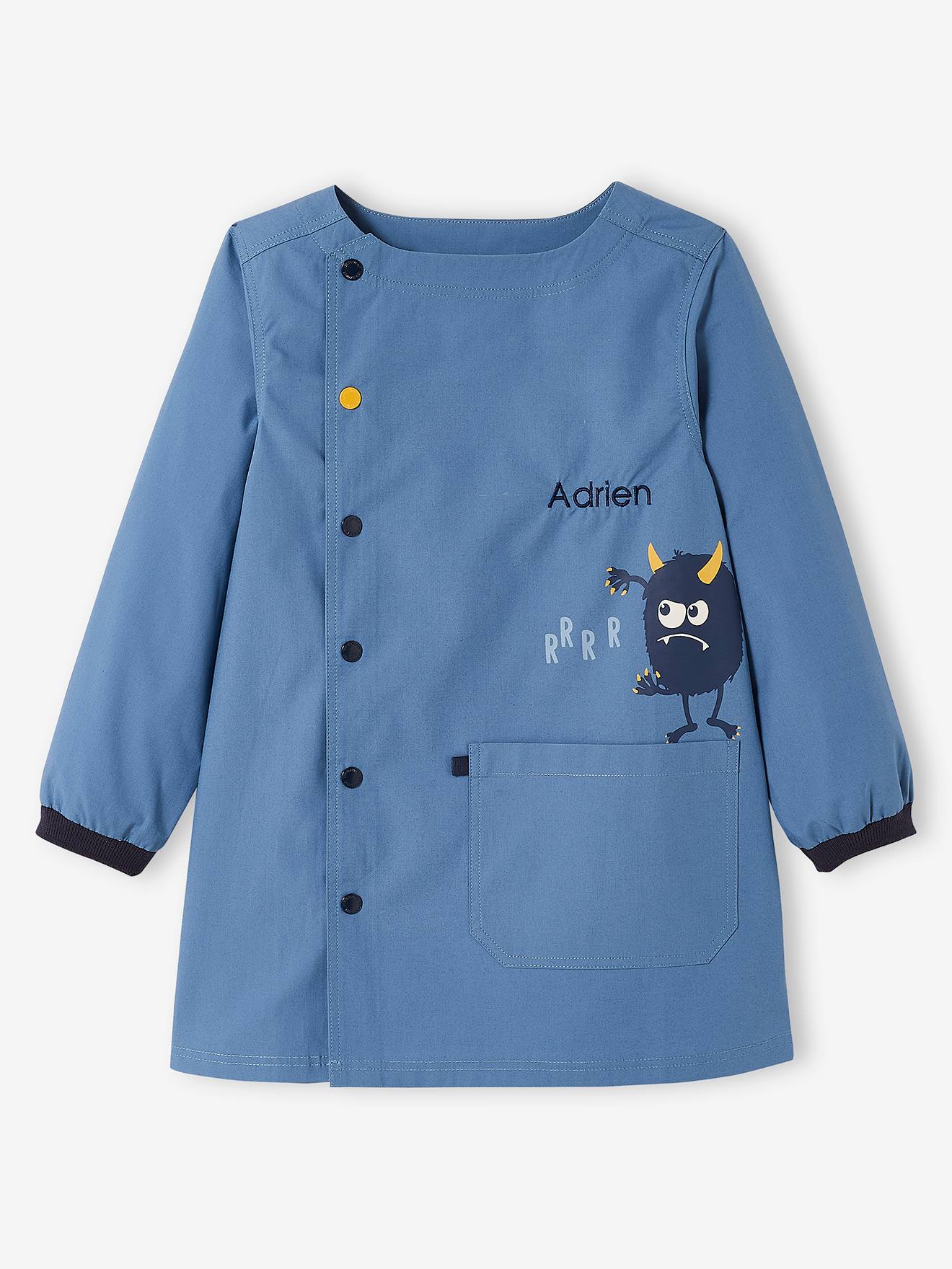 Coupe-vent garçon capuche zippé bleu chambray