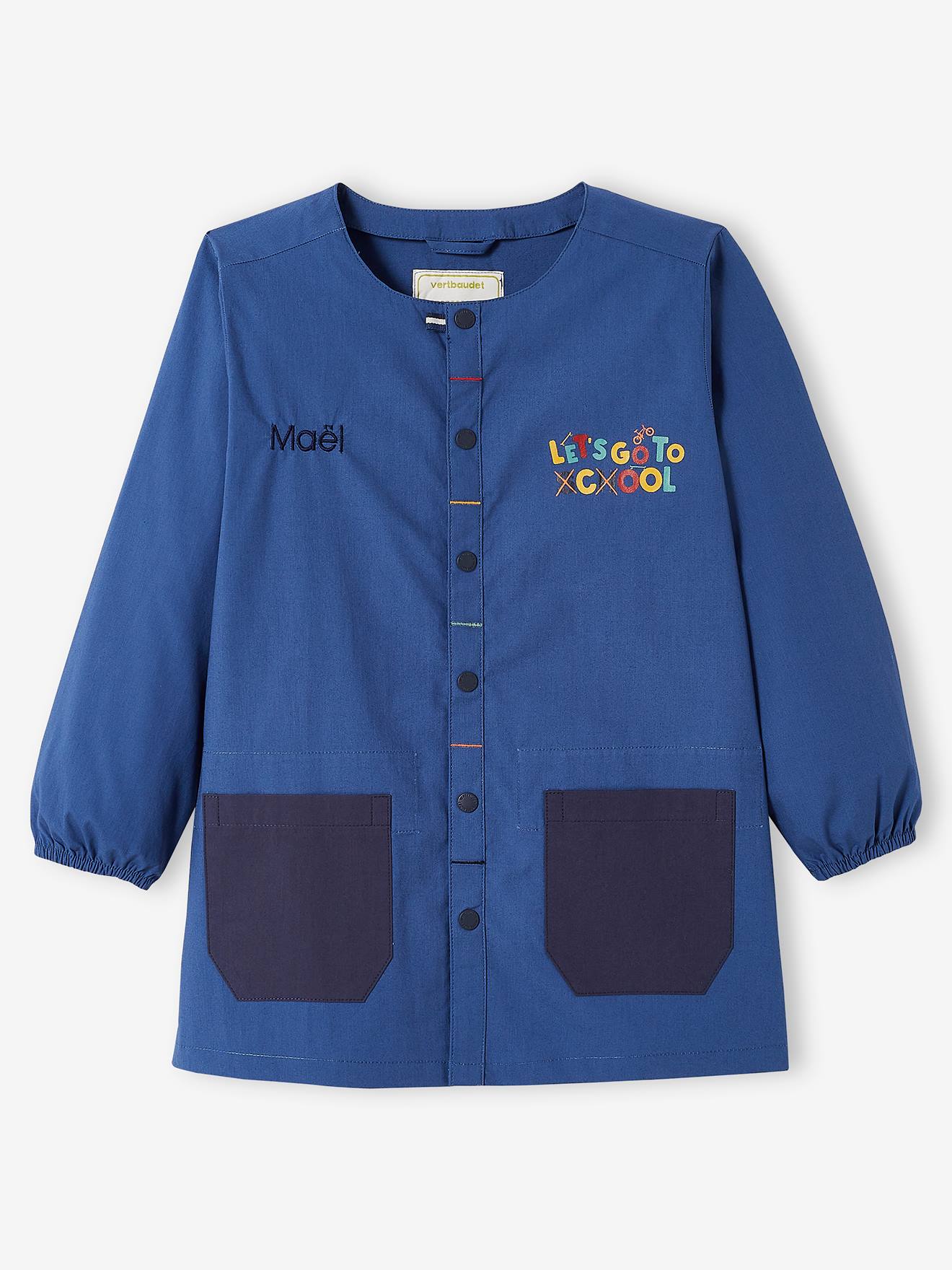 Tablier Maternelle Unie MyVorrei – Coton Polyester – Personnalisable – Tailles 3 à 6 Ans