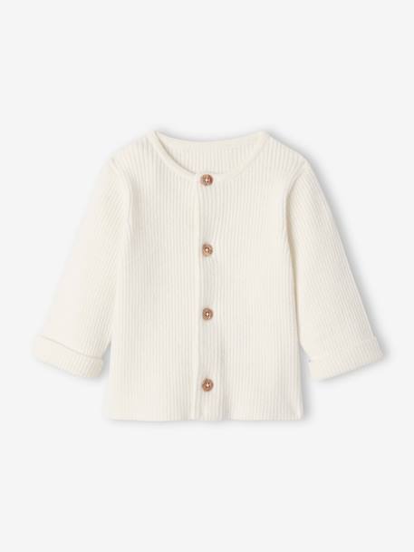 Ensemble bébé mixte gilet pantalon en tricot blanc+gris clair chiné+vert d'eau+vert sauge 3 - vertbaudet enfant 