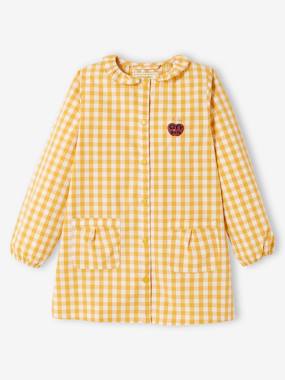 Tablier Fille Imprimé Léopard VERTBAUDET - Blouse École Avec Poches, Ouverture Pression, Manches Longues