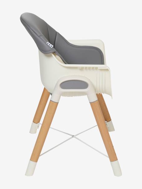 Chaise haute évolutive 2 hauteurs  High & Low bleu+gris/bois 15 - vertbaudet enfant 